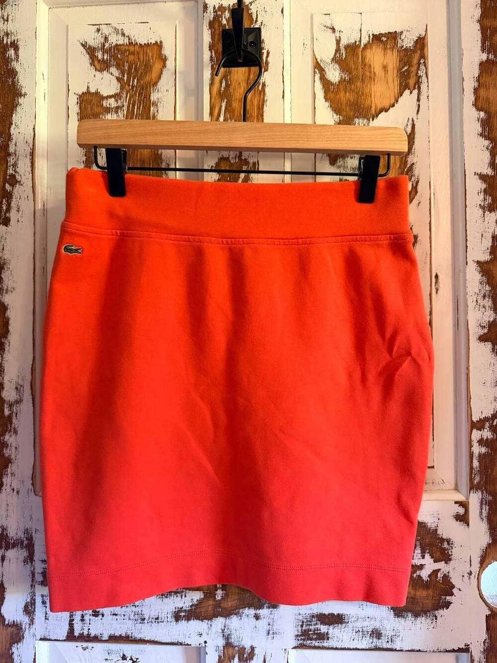 Lacoste Orange Golfcore Bodycon Mini Skirt Size 40